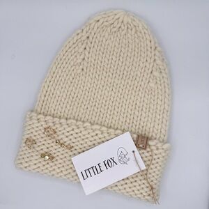 Handmade Chunky Beanie — Thick Knit Hat, Warm Winter Accessory (White)